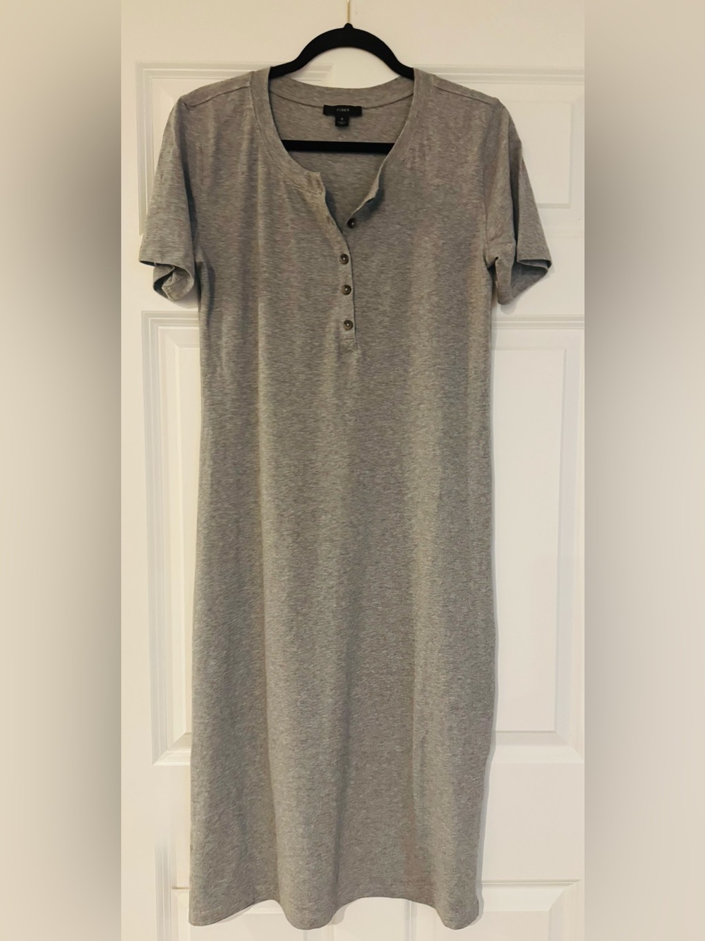 J.Crew Grey Henley T-Shirt Dress — Size S
